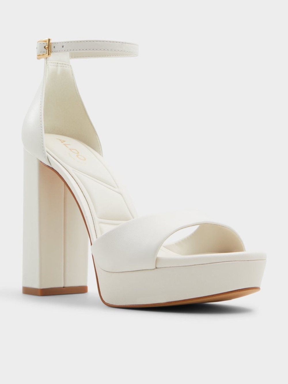 ALDO Enaegyn 2.0 Cream Platform Block Heel with Ankle Strap
